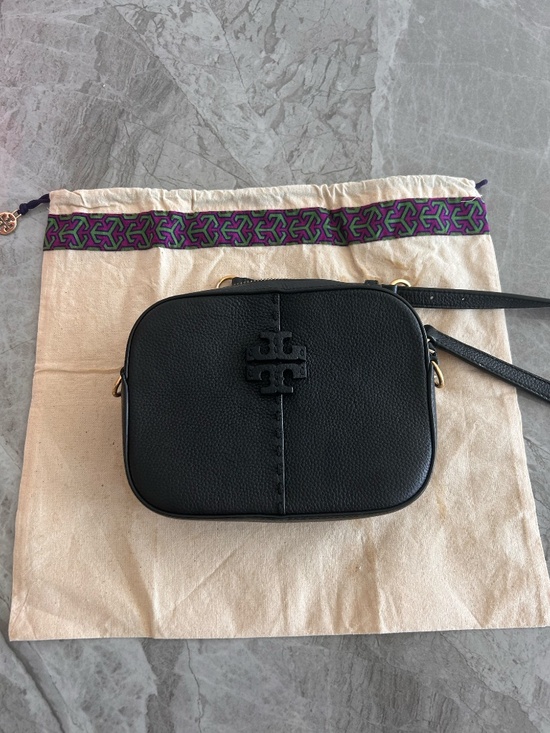 Tory Burch Handbags - Tory Burch Black Pebbled Leather Crossbody